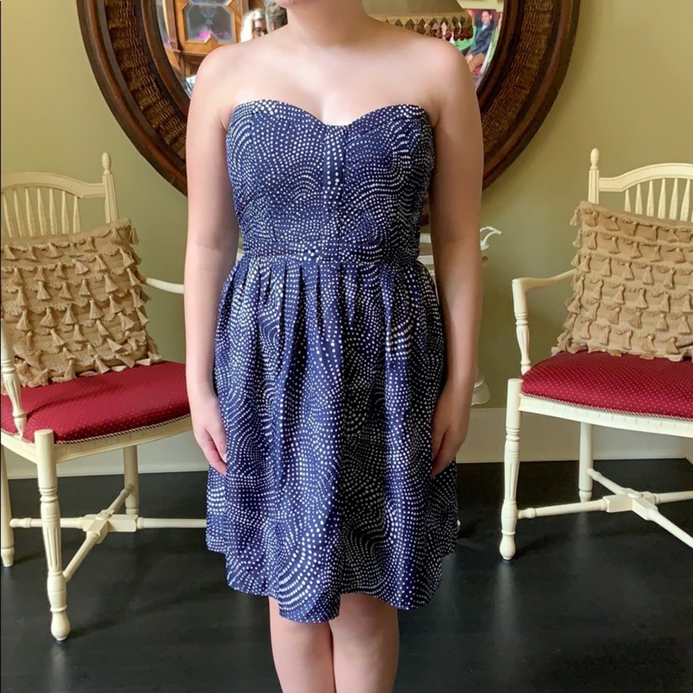 Devlin strapless pattern mini dress